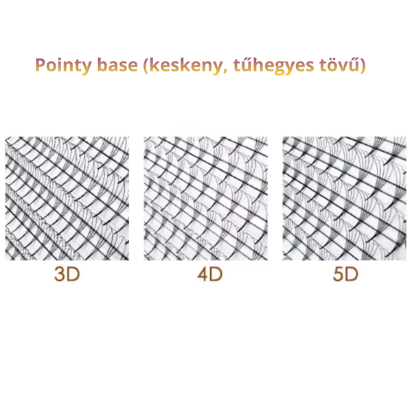 Előre fanolt műszempilla box – 500 db (Pointy base)